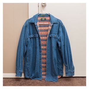 Vintage Orvis Blanket Lined Denim Jacket